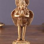 Brass Standing Garuda Idol 6" | Anjali Mudra | 600g Divine Energy & Spiritual Protection | 4.5" Width, 3" Depth | Intricate Detailing | Antique Polish